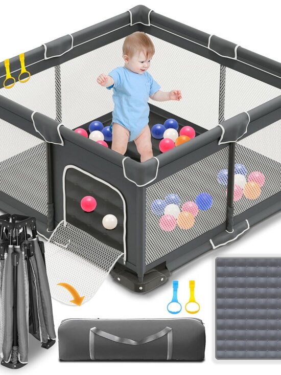 Portable Baby Playpen with Mat in Carry Bag main image 4